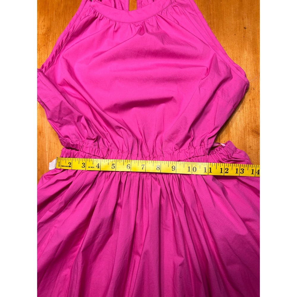 Michael Kors Pink Halter Midi Dress Chain Neck Open Back Cut Out High Low Small - Picture 8 of 11
